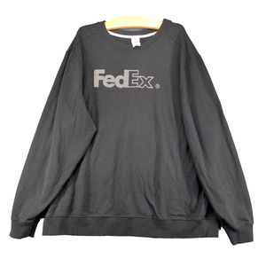 FedEx Men's Uniform Sweatshirt Black Size 3XL Graphic Logo Pullover